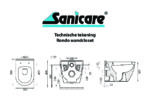 Technische tekening Sanicare wandcloset Rondo