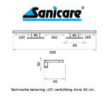 Sanicare technische tekening Anna 80
