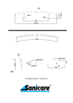 Technische tekening Sanicare handdoekhouder HRAC500C