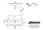 Technische tekening wastafel Q6 100