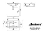 Technische tekening wastafel Q6 80