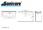 Technische tekening wastafel Q9 100 cm.