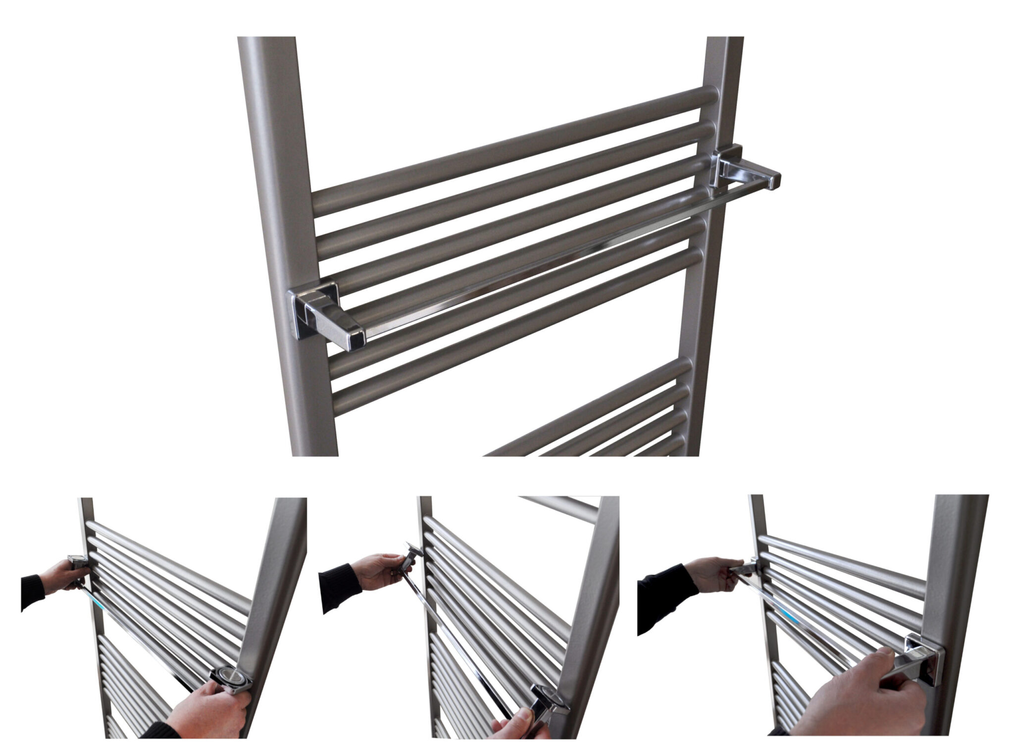 Sapho X-Round - Handdoekhouder, lengte 60 cm, wit XR404W