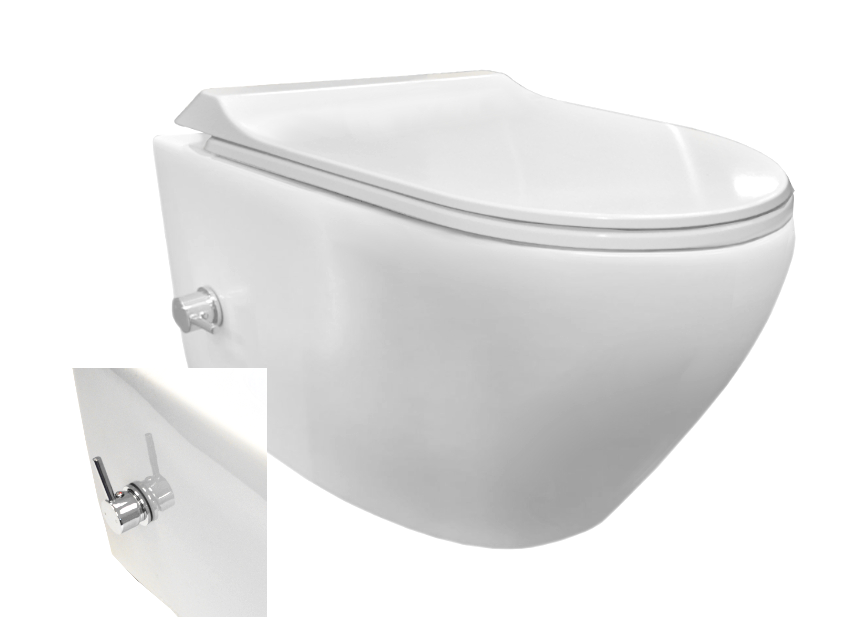 Rondo Rimfree met bidetspoeler & bidetkraan Rondo Rimfree met bidetspoeler & bidetkraan