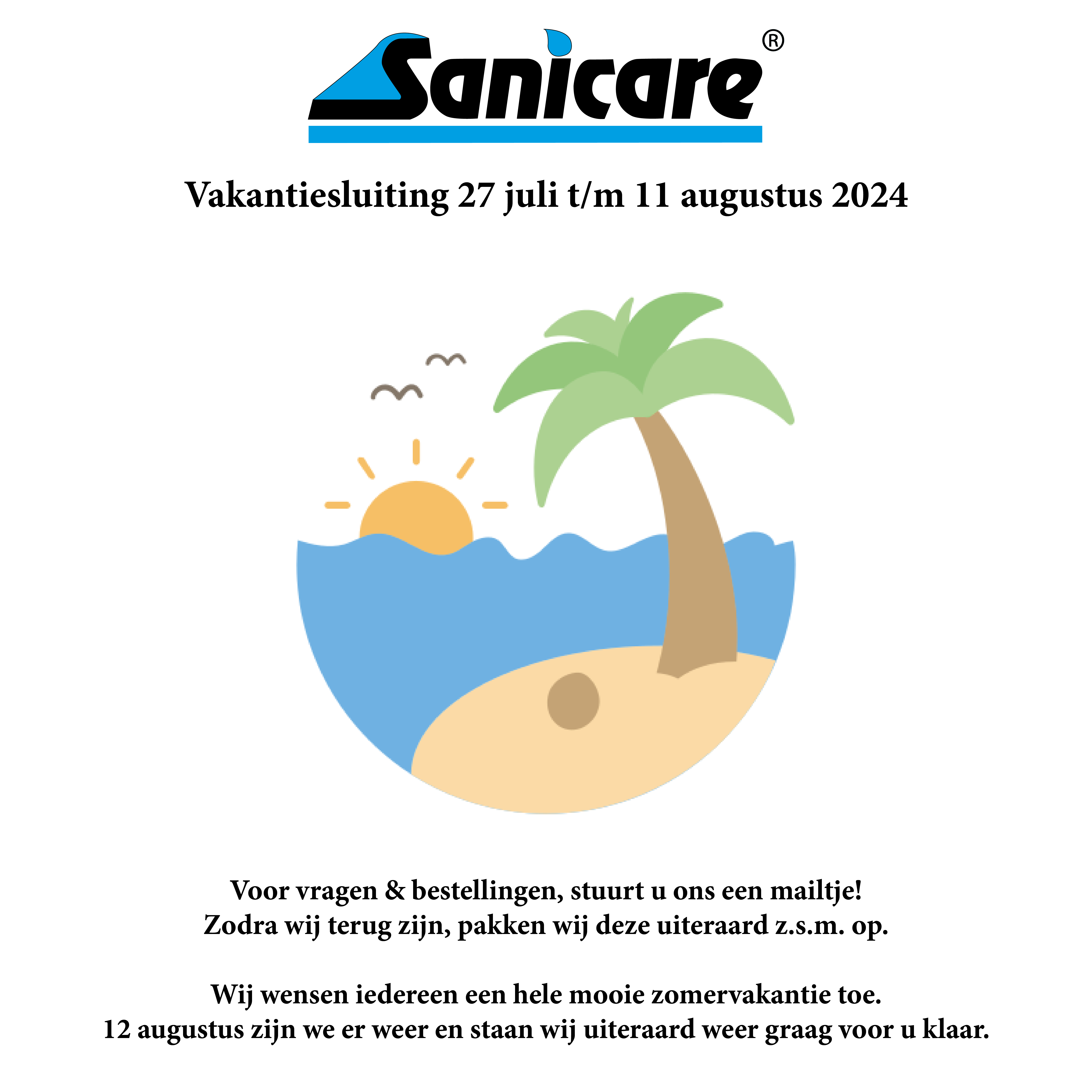 Vakantiesluiting!